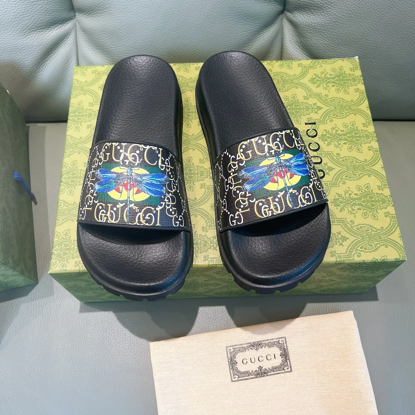 Men's Men's Shoes 130🐮🐮Gucci Gucci Slippers Gucci 2024 latest beach sandals slippers Original molding double G LOGO Original molding consistent Outsole: Men's Men's Shoes u double-layer outsole Size: 35-46